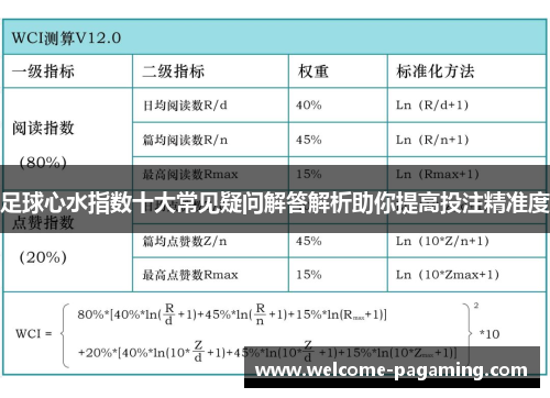 足球心水指数十大常见疑问解答解析助你提高投注精准度